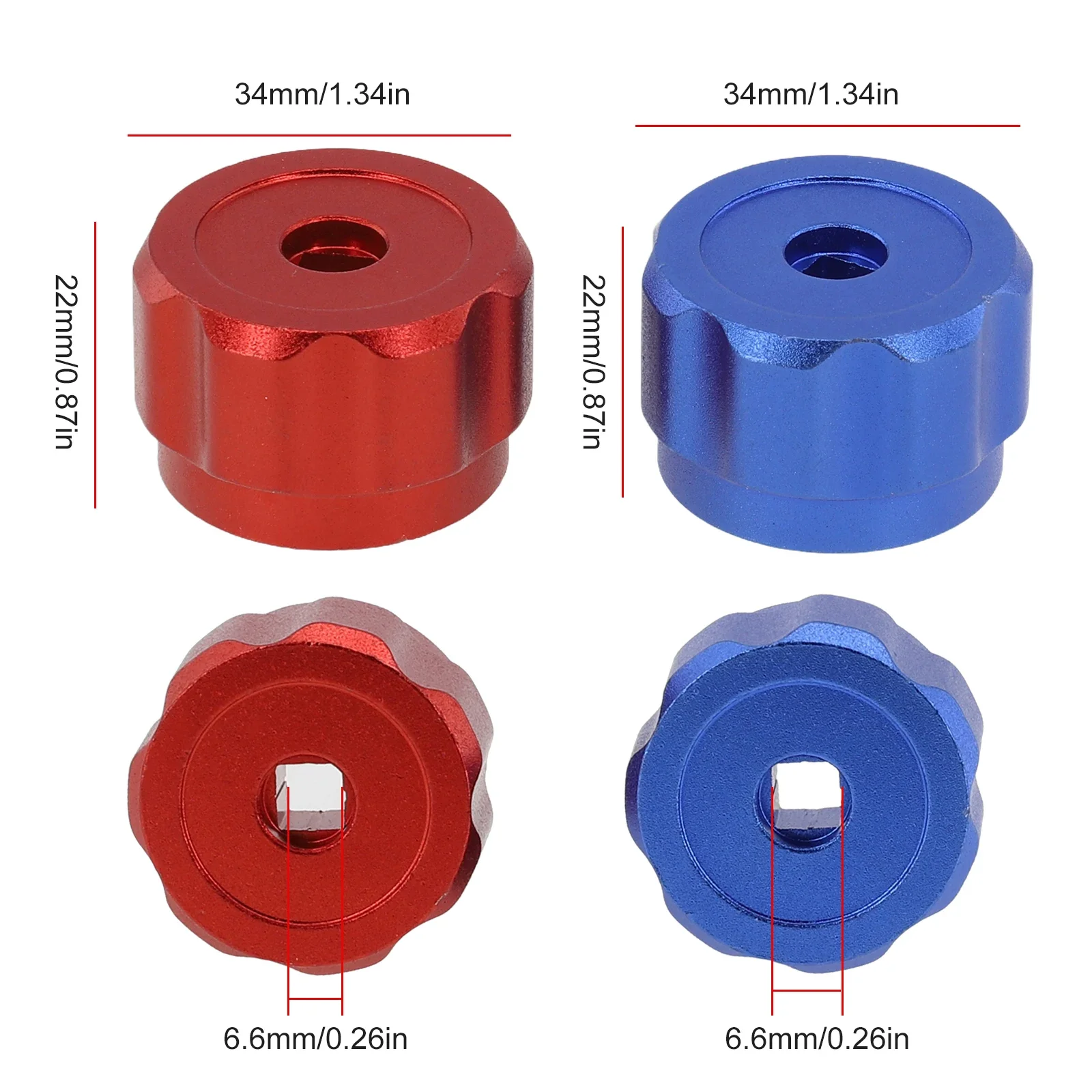 Round Wheel Handle Faucet Handles Manifold Gauges Knob Aluminum Alloy Red Blue Instrument Knob HVAC Tools Accessories Industrial faucet handles