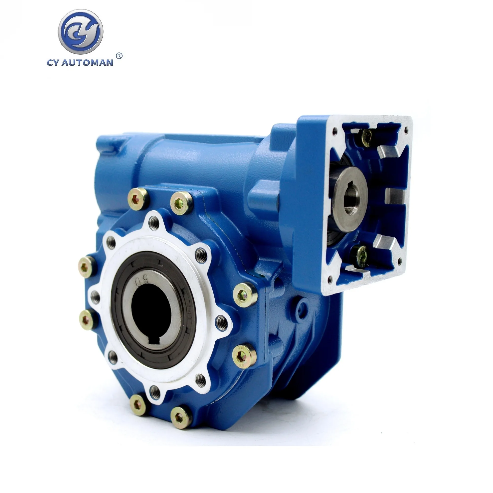 CY Automan High Torque Worm Gear Reducer  NMVF 63  Input 14/19/22/24mm Output 25mm Ratio 5:1/100:1 CNC Gearbox Speed Reduction