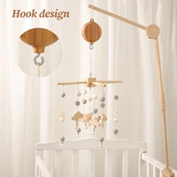Boîte à musique rotative pour nouveau-nés, berceau pour bébé de 0 à 12 mois, hochet suspendu couleur bois, jouets musicaux apaisants, cadeau pour bébé 2