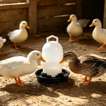 Abbeveratoio per Polli, Dispenser d'Acqua per Allevamenti, Forniture per Quaglie, Anatre e Bestiame, per Allevamenti e Fattorie