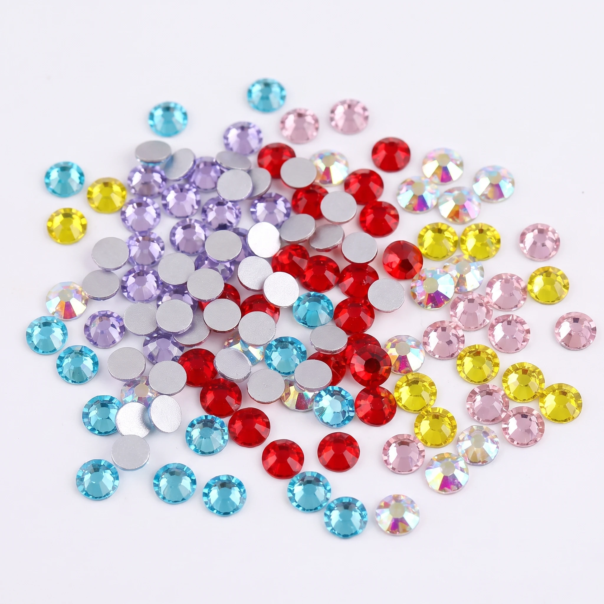 Elegant Assortment of Colorful Glass Crystal Flatback Rhinestones for DIY Nail Art and Crafts