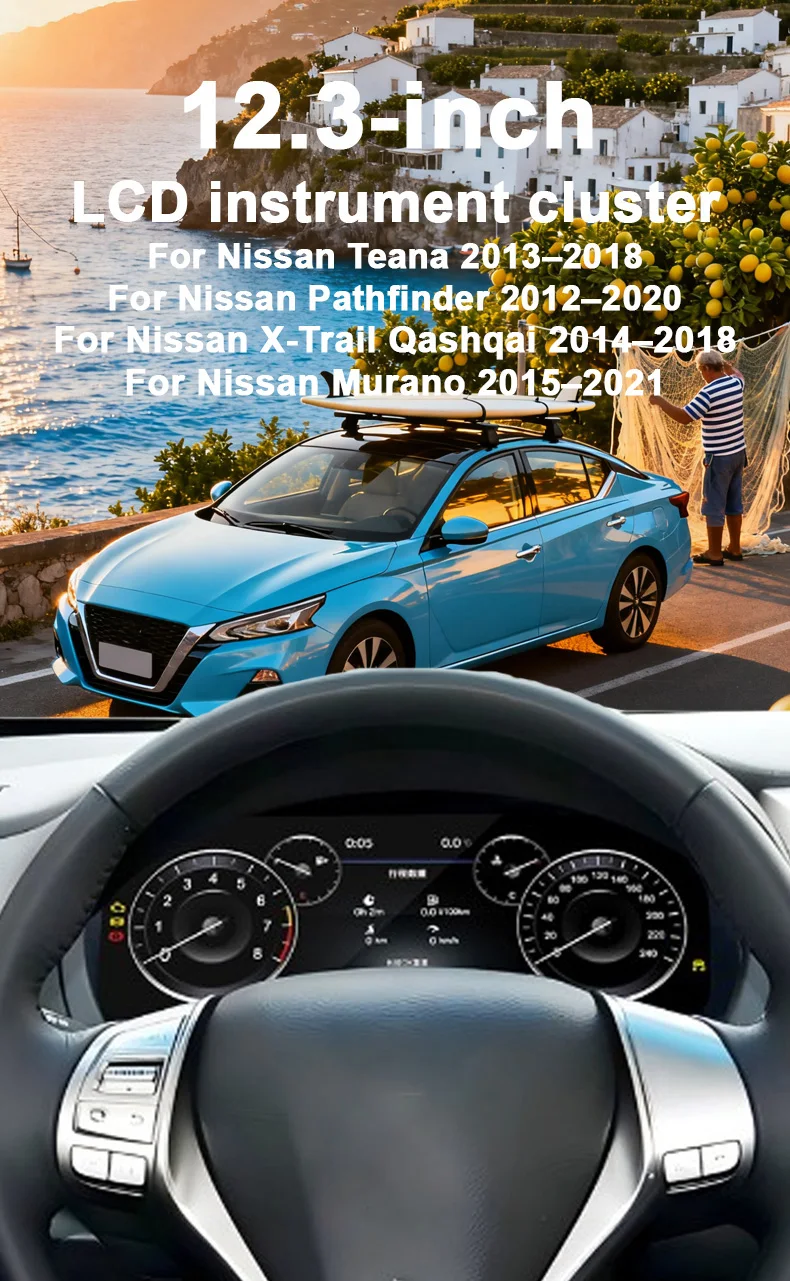 Digital Instrument Cluster For Nissan X-Trail Qashqai Murano Teana Pathfinder Wi