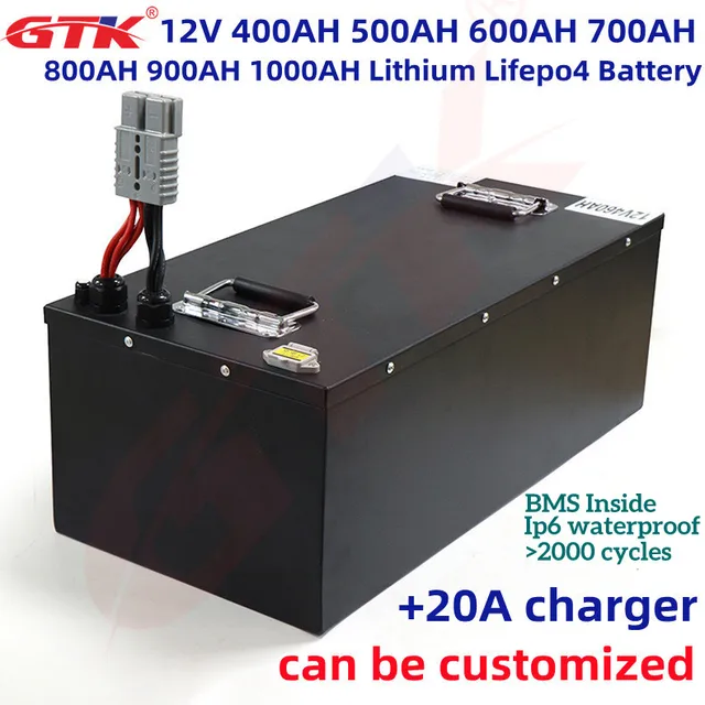Gtk-リチウム電池LiFePo4,12V,400Ah,500Ah,600Ah,700ah,800Ah,1000Ah 