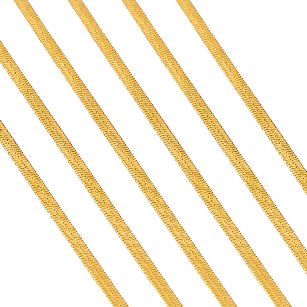 

5 Yards Plating Brass Herringbone Snake Chain Flat for DIY Bracelet Necklace Women Man Jewelry Making Craft Supplies