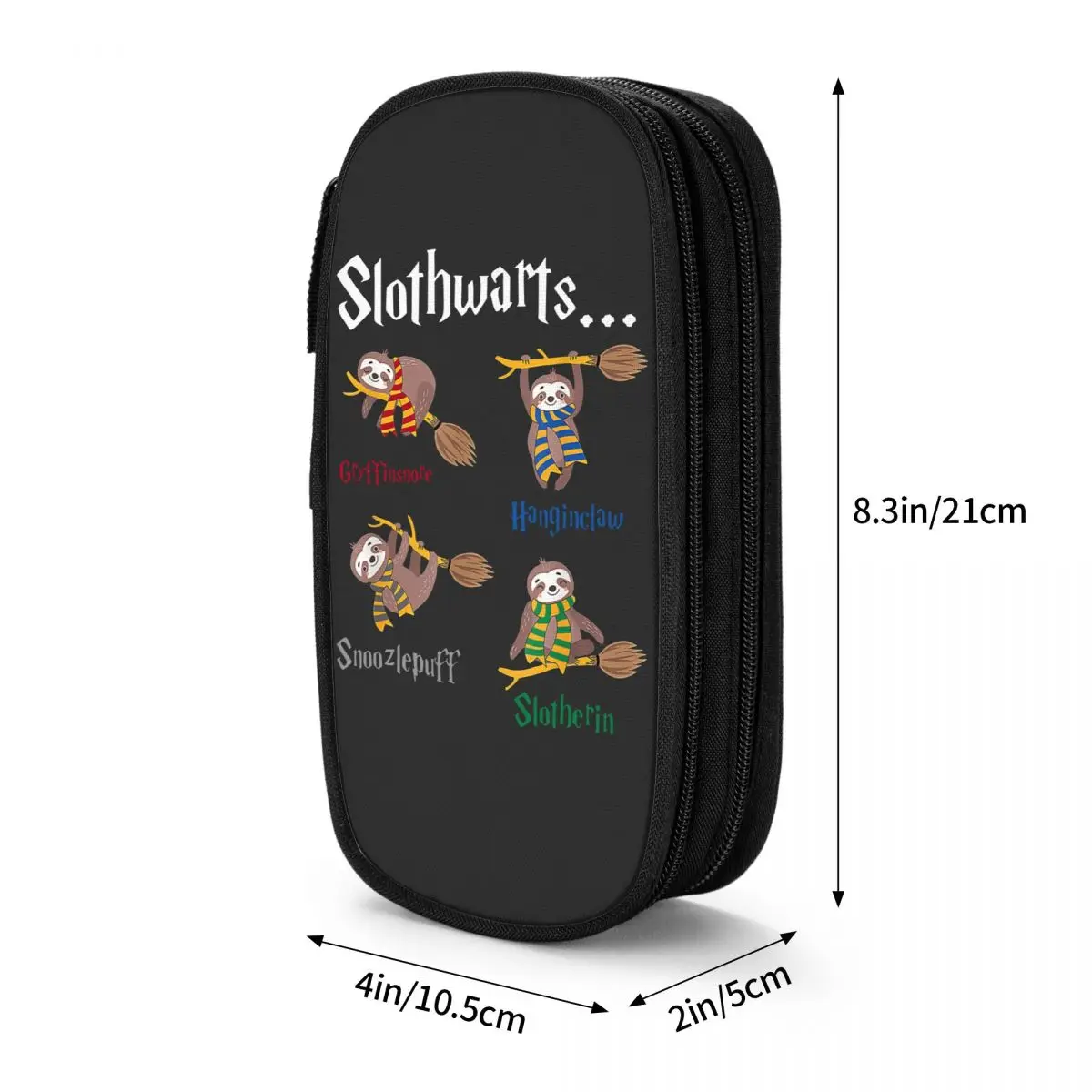 Sloth Slothwarts Pencil Case Funny Birthday Gift Pencil Pouch Pen Box for Student Large Storage Bag Students School Stationery