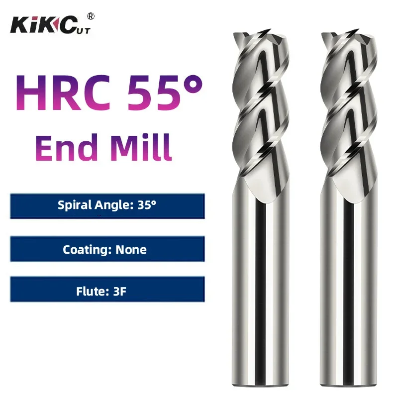 

1PC HRC55 3Flutes Carbide Aluminium Flat Milling Cutter Tungsten End Mill CNC Cutting Tools 1.0-16.0MM