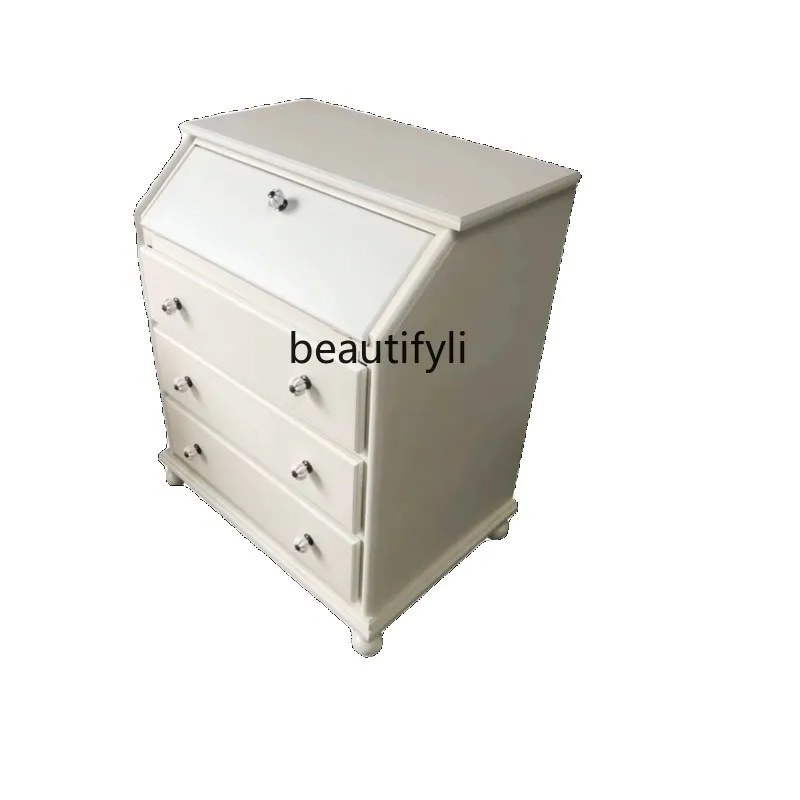 

French Entry Lux Solid Wood Dresser European Retro Style Chest of Drawers Bedroom Storage Storage French Style Chest of Drawer