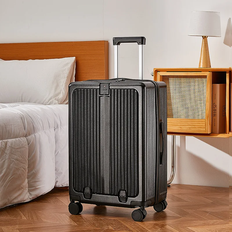 Carry-on travel suitcase with wheels  20 inch carrier carrier travel bag koffer trolley boarding USB rechargeable Phone holder