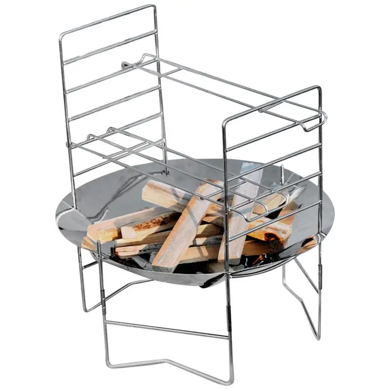 

Bonfire Fire Pit Grill Foldable Cookable Camp Stove Grill Cooking Grate Wood Burning Stove Camp Accessories Barbecue Grill For