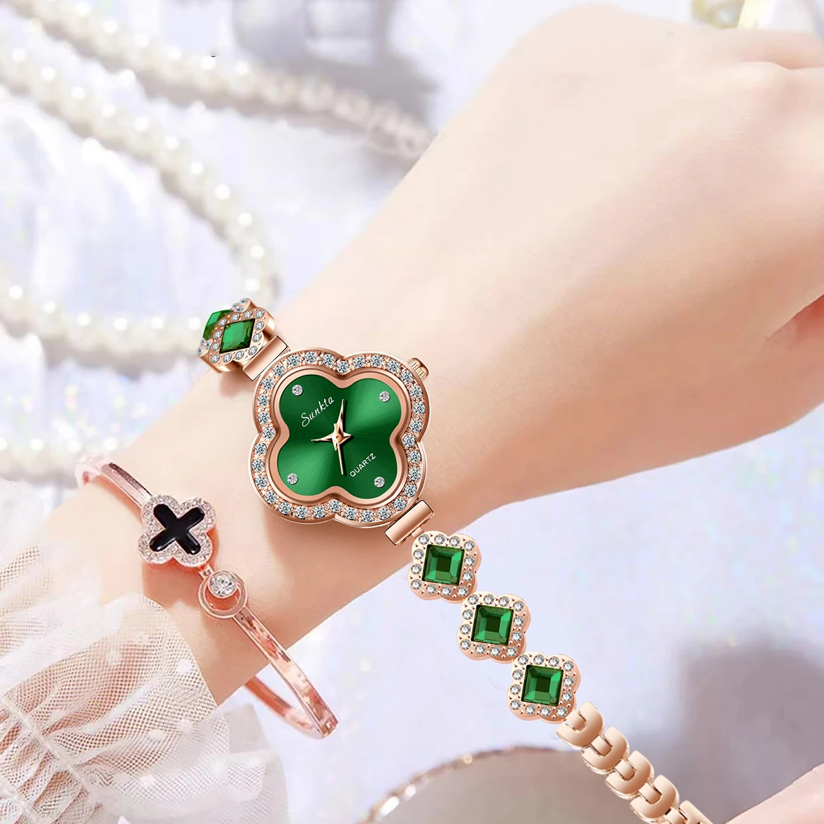 LIGE New Ladies Fourleaf clover Wristwatch Waterproof Stainless Steel Watch for Woman Simple Casual Dress Womens Quartz Watches 2