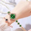 LIGE New Ladies Fourleaf clover Wristwatch Waterproof Stainless Steel Watch for Woman Simple Casual Dress Womens Quartz Watches 2