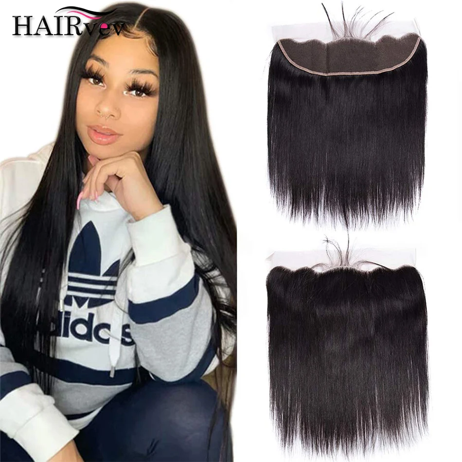 Human Hair Closure Human Hair Lace Product Human Hair Frontal 4x4 5x5 13x4 Straight Transparent Lace Frontal Closure Only 100% Brazilian Remy Human Hair Swiss Lace Pre Plucked With Baby Hair