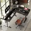 Adjustable Electric L Shaped Standing Desk with Splice Board 63" Corner Gaming Desk 2