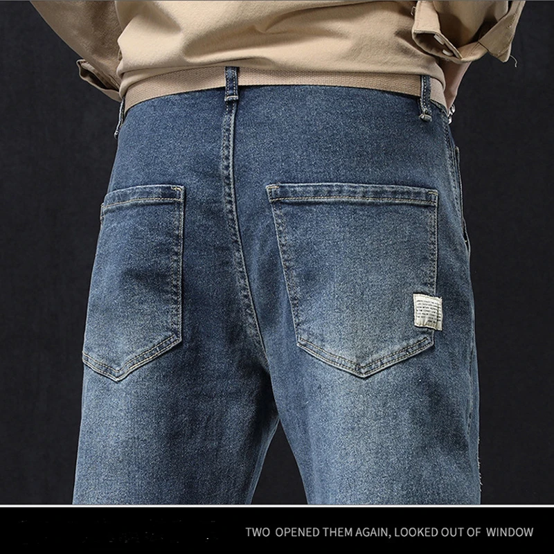 Baggy Jeans Men Harem Pants Loose Fit Wide Leg Vintage Clothes Casual Male Denim Trousers Streetwear  Pockets HipHop Kpop