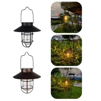 Solar Lantern Lamp Outdoor Waterproof Hanging Lamp Vintage Metal Solar Lights For Garden Yard Patio Xmas Party Decor Lighting 1