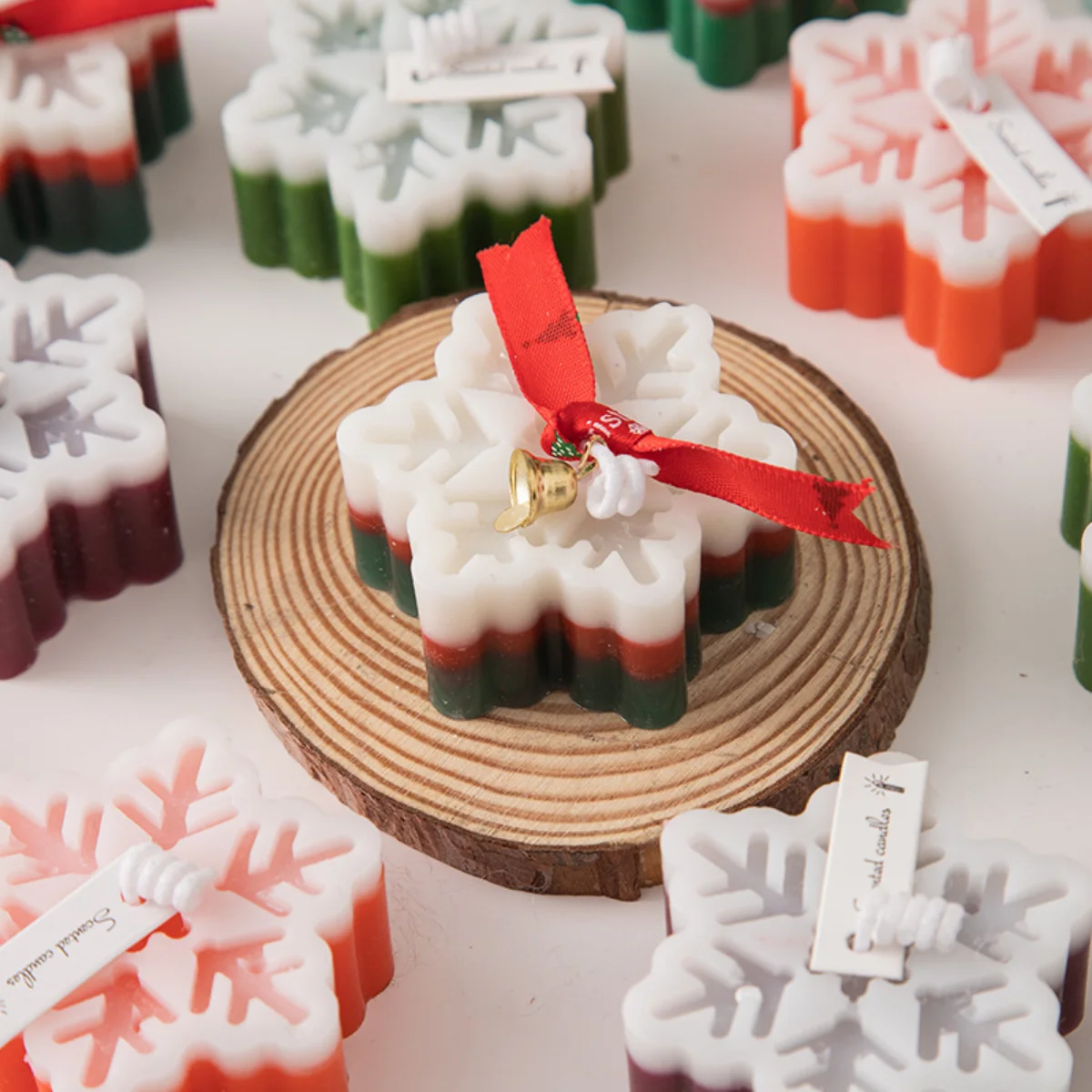 Winter Snowflake Candle Silicone Mold 3D Hexagonal Snow Soap Resin Crystal Mould Chocolate Mousse Cake Decor Christmas Gifts