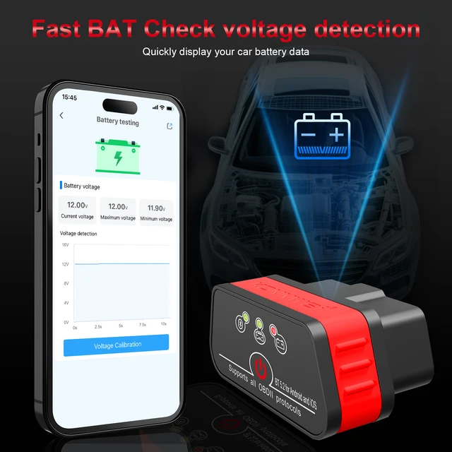 2026 KONNWEI KW901 ELM 327 Obd2 V1.5 Bluetooth 5.0 Car OBD2 Scanner Android/IOS Car Diagnostic Tool Code Reader pk Vgate ICAR2
