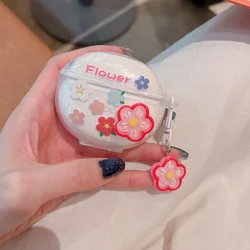 Cute Strawberry Earphone Case with Hook - Small Fresh Protective Cover for Enco Air 4 Pro (3D Flower)