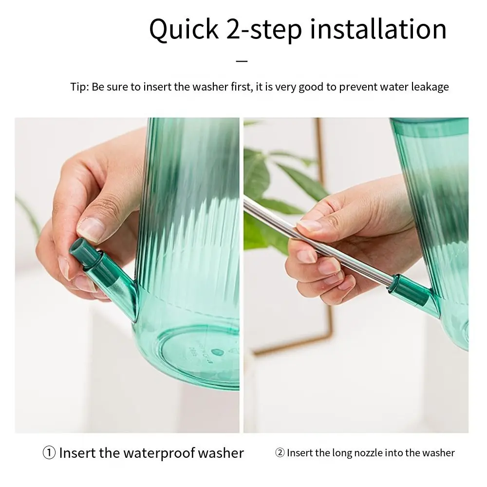 Stainless Steel Flower Watering Kettle Clear Measurable Scale Long-mouth Watering Detachable Spout Leak-proof