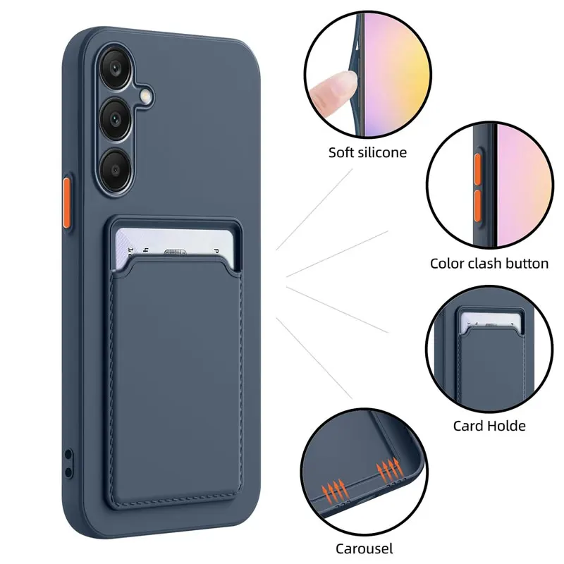 Silicone Wallet Card Holder Phone Case Cover