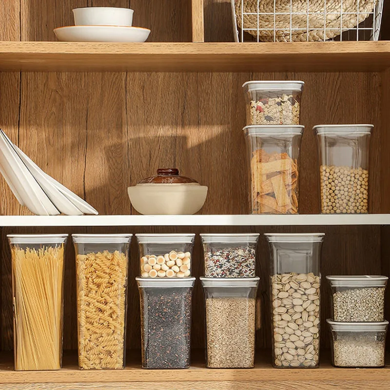 5001500MLAirtightCansGrainStorageBoxHouseholdKitchenFoodGradeNutsBeansGrainPlastic