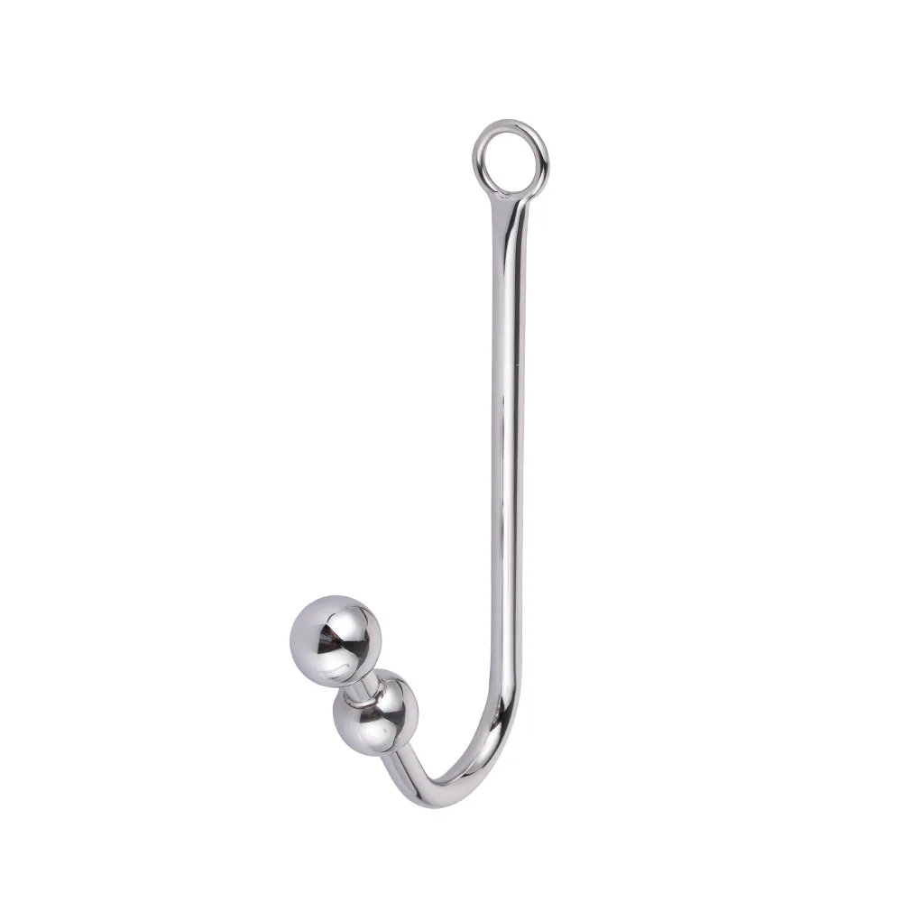 Anal Plug Stainless Steel Anal Hook with Anal Beads Hole Hook Metal Butt Plug Sex Toys Adult Product No Vibrator for men gay