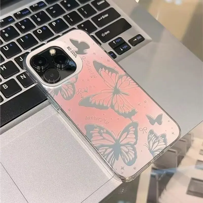 Butterfly Cute Matte Hard Laser IMD Cover Case