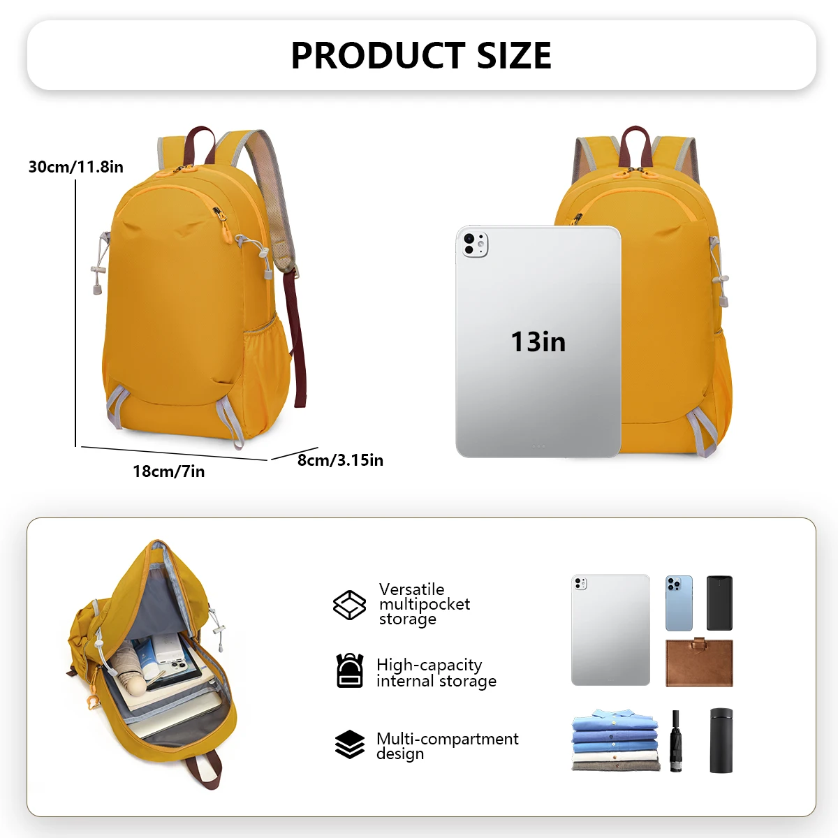 Outdoor Hiking Backpack for Women, Lightweight, Waterproof, Ultra-Light Sports Backpack, Camping, Travel, Mountain Climbing, Lightweight Backpack, Cycling