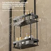 Bathroom Shower Hanging Rack Basket Organizer for Towels and Toiletries Space-Saving Storage Shelf for Restroom Hanging Racks 3