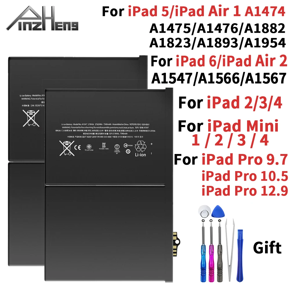 Аккумулятор PINZHENG для планшета iPad 5 Air 1 A1474 A1475 A1893 6 2 A1566 A1567 Mini 3 4 Pro 9 7 10 12.9