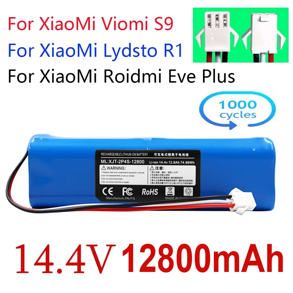 Nowy Lydsto R1 Viomi S9 Roidmi Eve Plus akumulator litowo-jonowy odkurzacz Robot R1 akumulator o pojemności 12800mAh