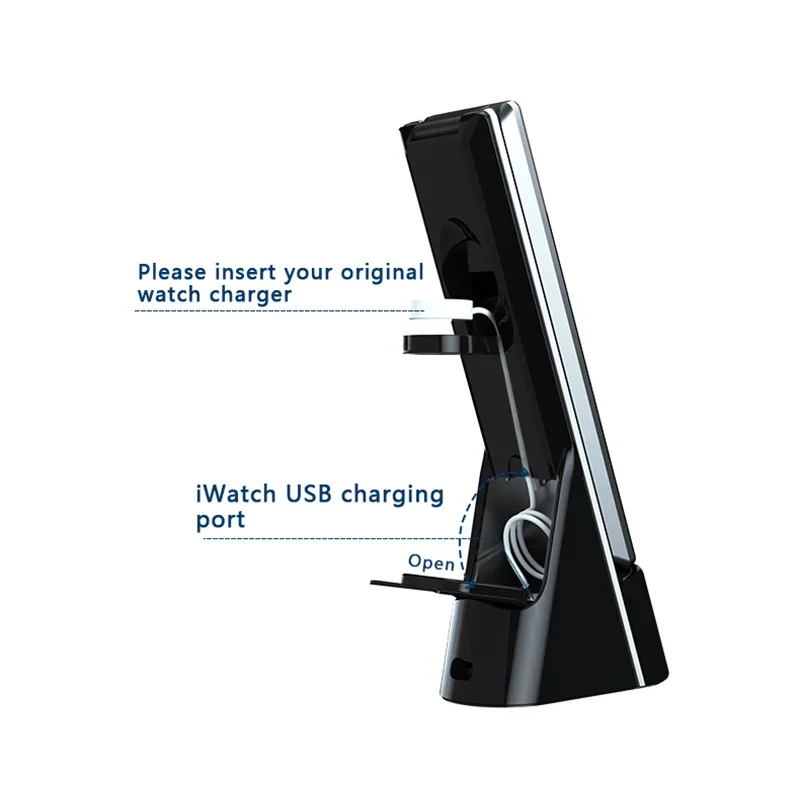 5 In1 15W Wireless Charger Foldable Charging for IPhone 13 12 Samsung Desk Lamp Fast Charging Station for Apple Watch AirPods