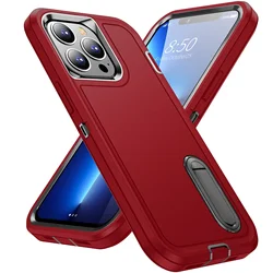 Heavy Duty Shock Absorption Full - Body Protective Silicone Rubber Case - iPhone 11 (Red black)