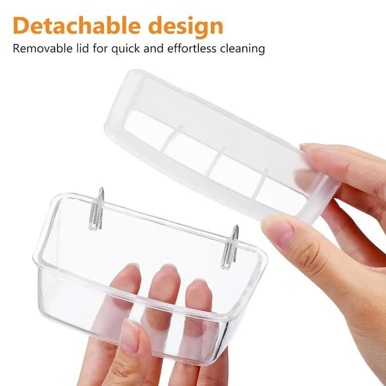 Parrot Feeder for Cage Clear Accessories Washable 360 Degree Visibility Outdoor Easy to Install Bird Food Bowl Feeding Dish