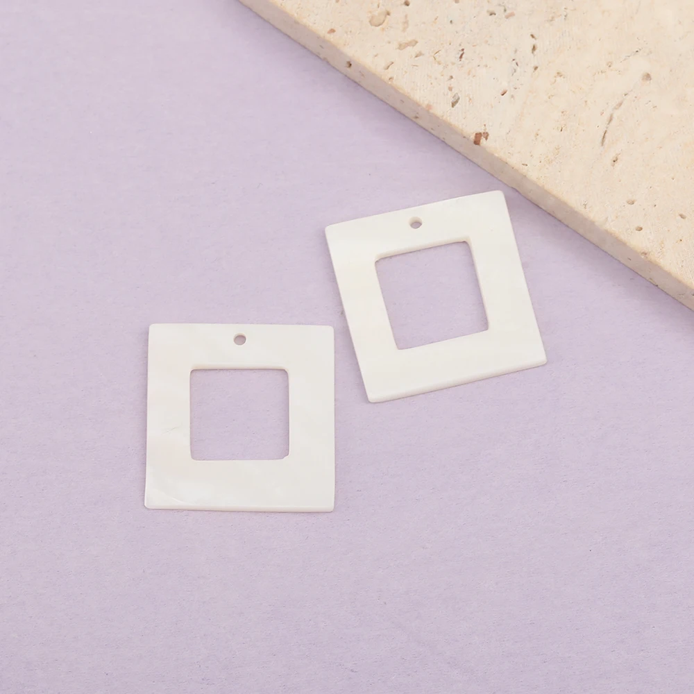 Cordial Design 25*25MM 50Pcs DIY Charms/Natural Shell/Jewelry Accessories/Square Shape/Jewelry Findings & Components/Hand Made - cordial
