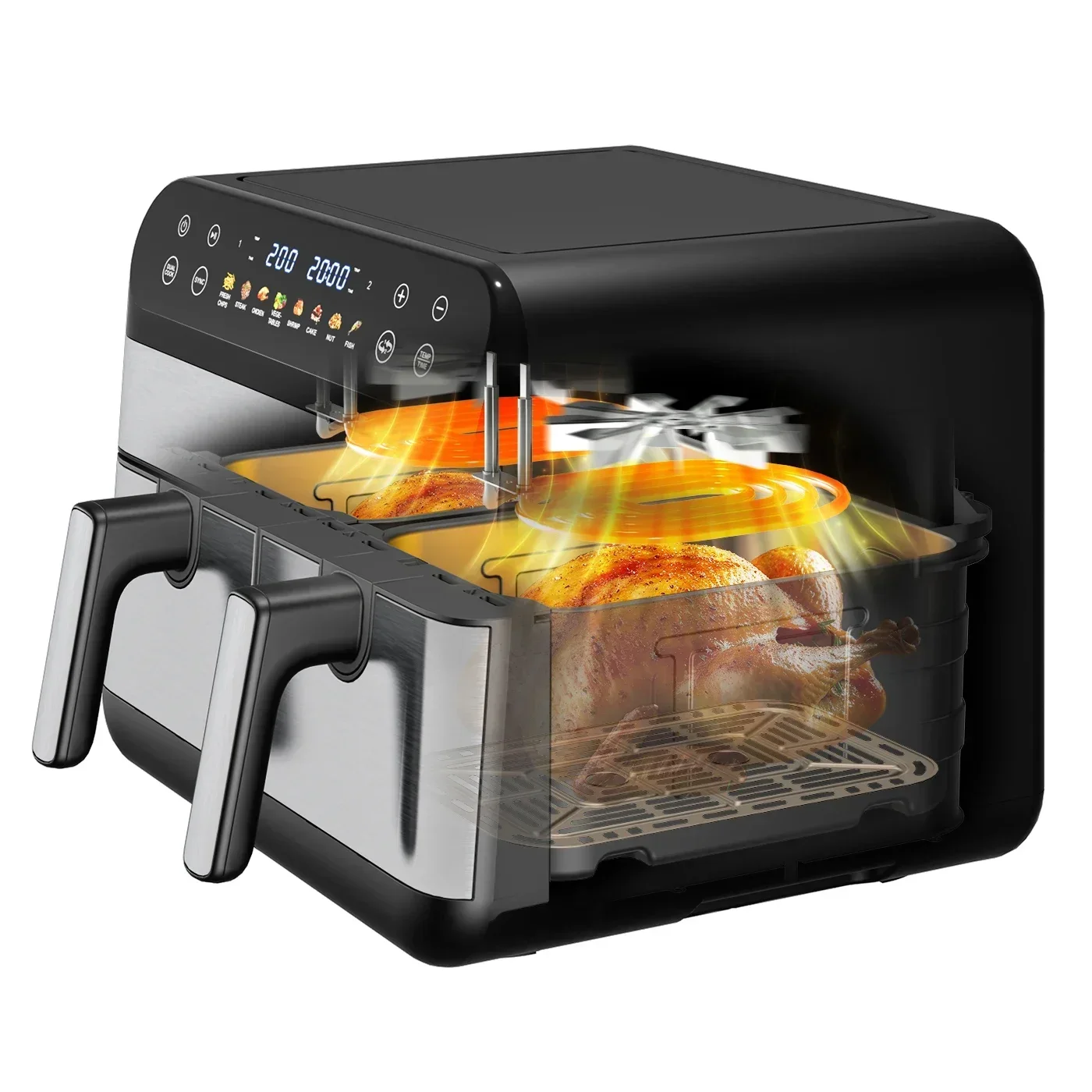 Double 4.5L Cooking Baskets Deep Hot Selling Nonstick Chips Smart Digital Electric Air Fryer for Kitchen 4