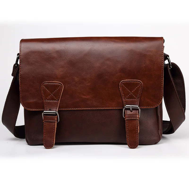 Men's Shoulder Bags Pu Leather High Quaity Satchel Vintage Style Male