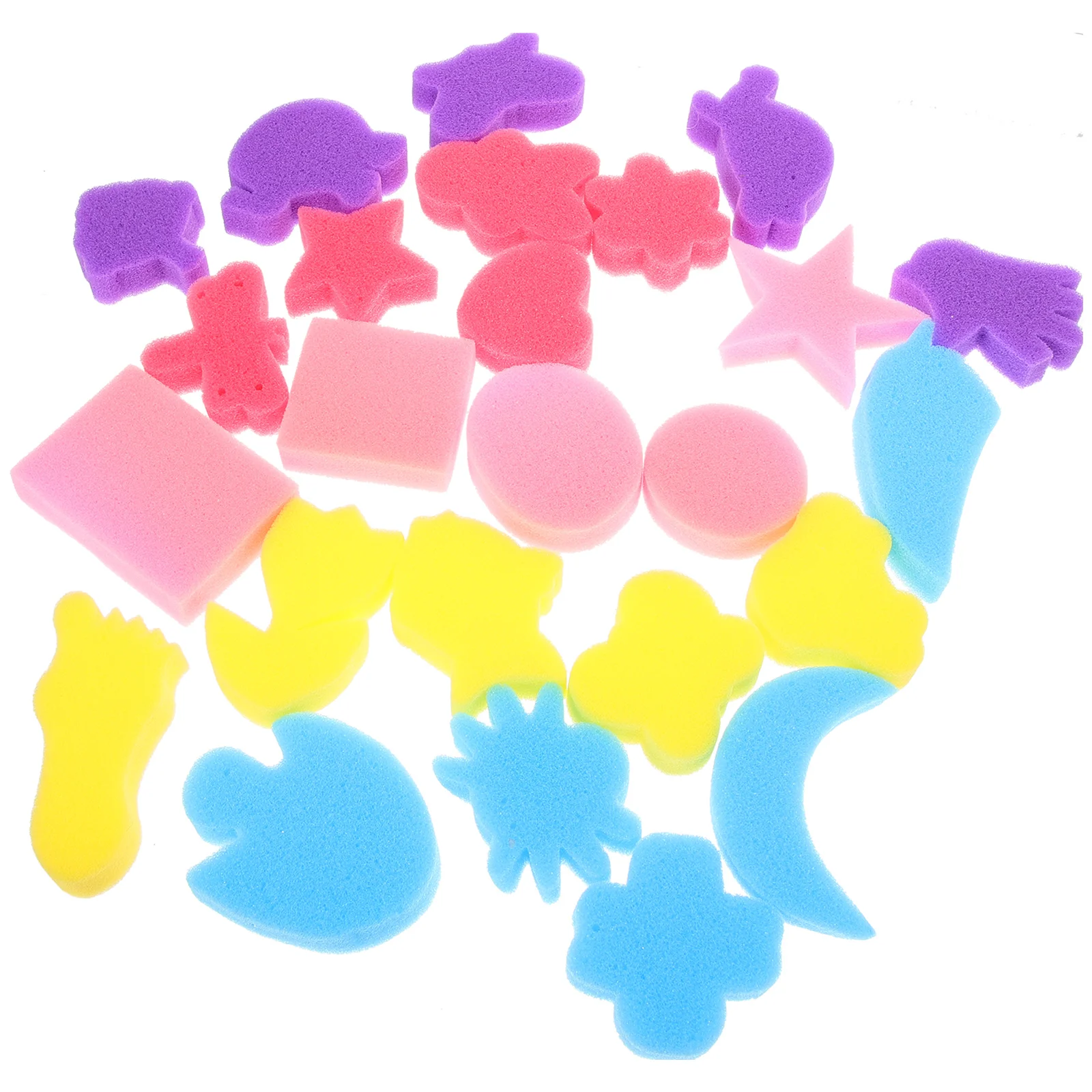 DIY Painting Sponges, 30pcs Assorted Pattern and Color Graffiti Sponges Painting Tools for Graffiti Drawing Painting|7x7x0 8 pcs painting brush plastic handle kid color diy painting washing graffiti tools early education creative toys random color