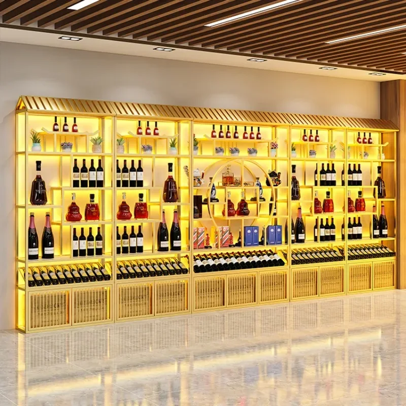 Farmhouse Bar Cabinet Drinks Refrigerator Beverage Display Furniture Liquor Bottles Shelf Restaurant Gabinete Equipment Club