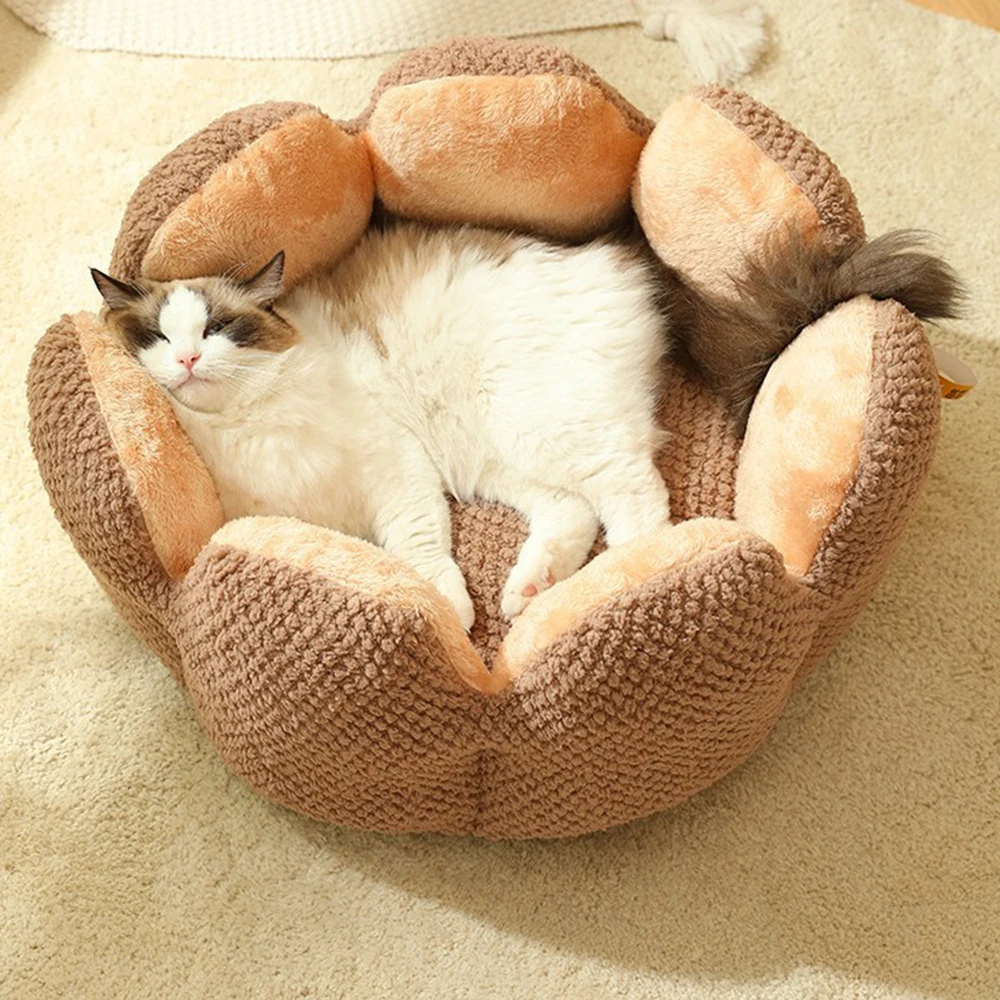 Morbido nido per gatti cuccia per gatti cani a forma di fiore caldo inverno  confortevole lavabile cuscino per gatti casa per cani di piccola taglia tappetino  per gatti - AliExpress