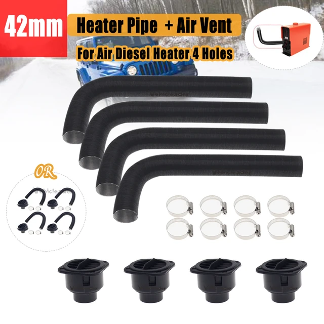 Set Of 42mm Car Truck Heater Duct Pipe Ducting Warm Air Outlet Vent Hose  Clips For Parking Diesel Heater Webasto Eberspacher - Heater Parts -  AliExpress