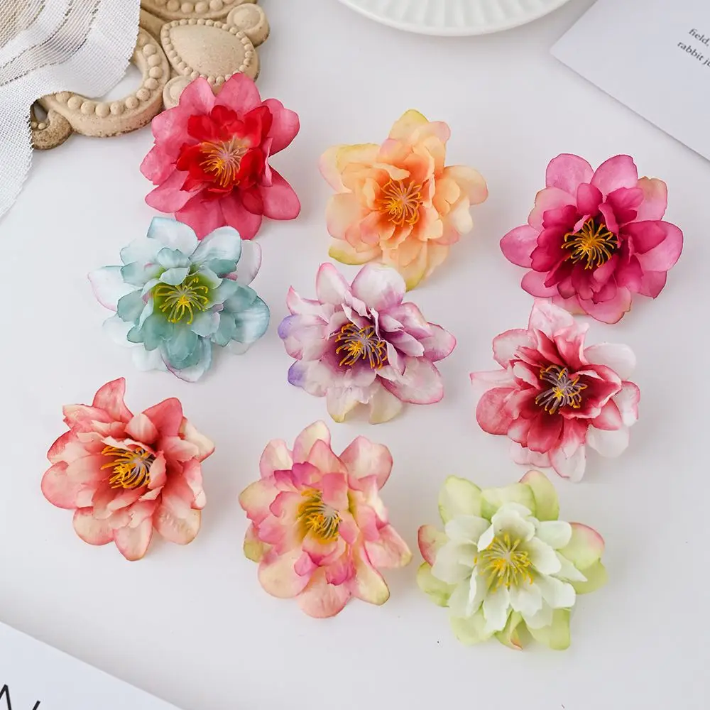 Günstige künstliche Seidenblumen Pfingstrose Heiße Verkäufe Weihnachten Hochzeit Brautstrauß Hausgarten Kranz Festival DIY Haarnadel Geschenkbox