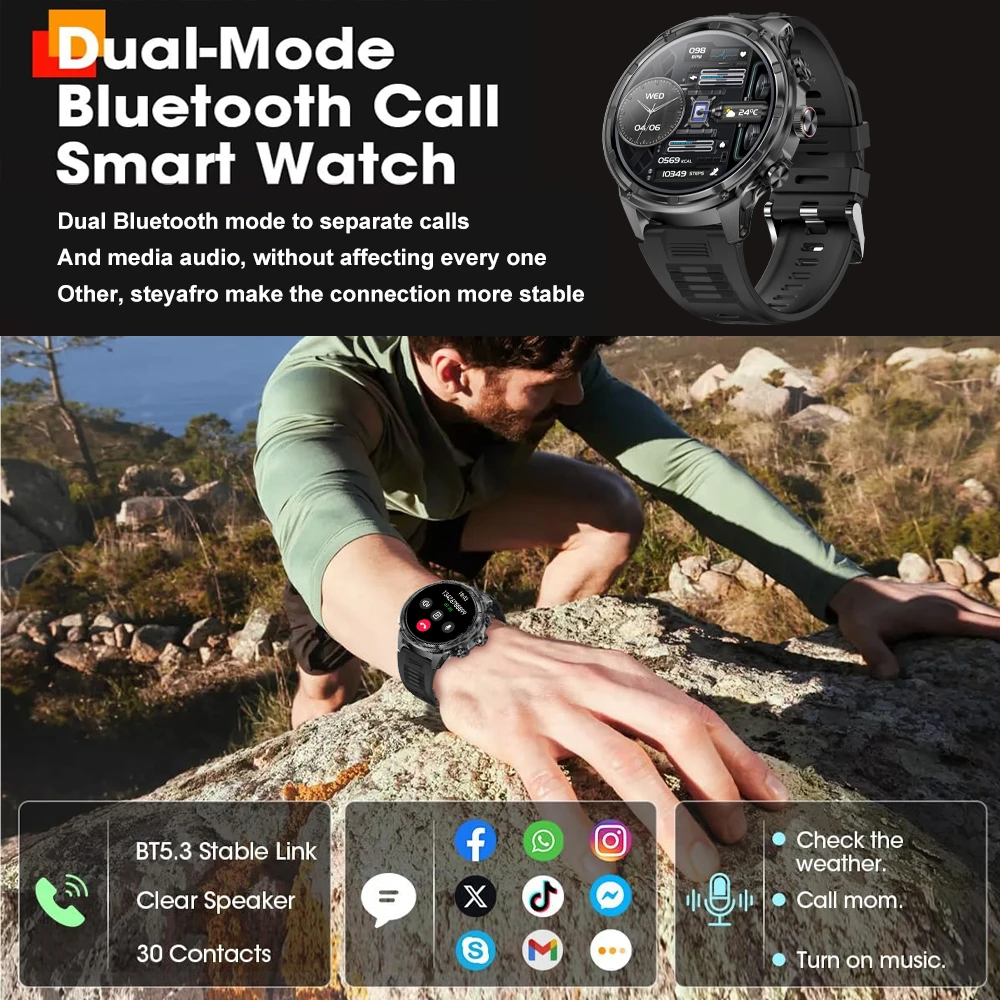 1.85 inch Smart Watch smart watch for Men 710mAh Battery Sports Fitness Bluetooth Call Health Monitoring For HUAWEI