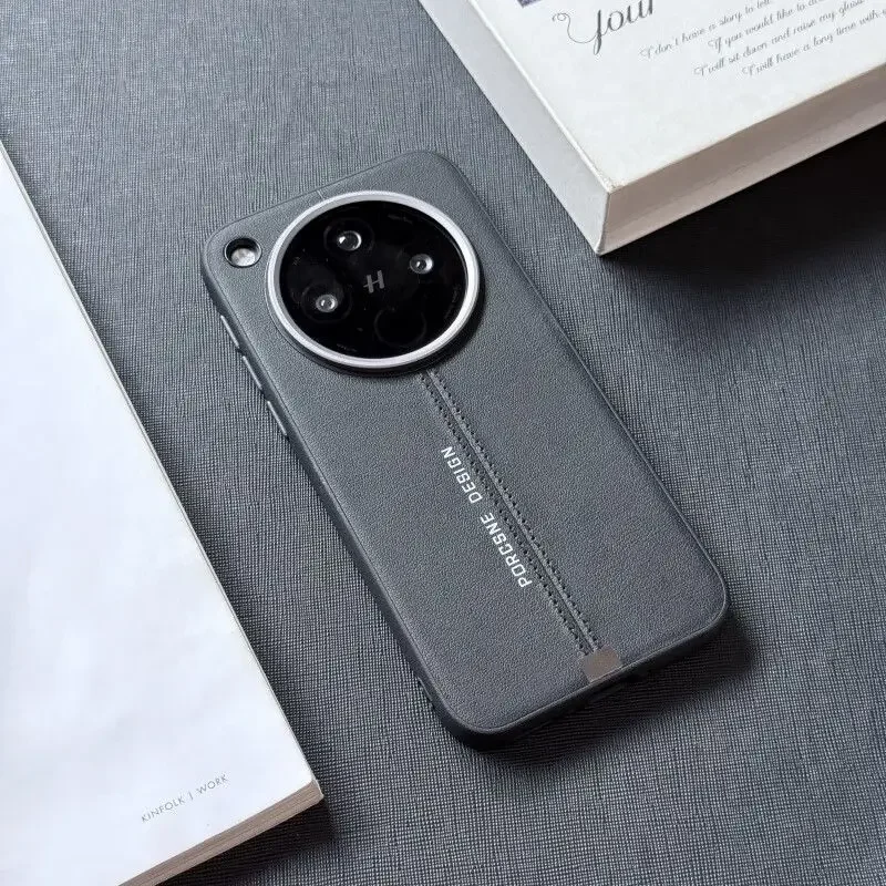 Luxury PU Leather Skin Magnetic Wireless Charging Protective Back Cover Case