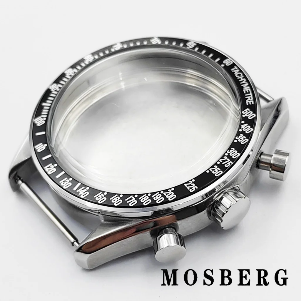 Silver Stainless Steel 40mm Watch Case with Multi-Color Bezel Options