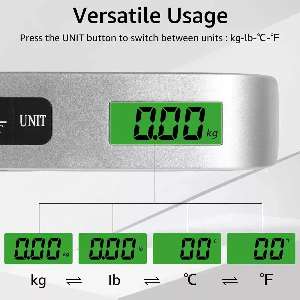 Compact Digital LCD Luggage Scale - Portable Travel Weight Tool