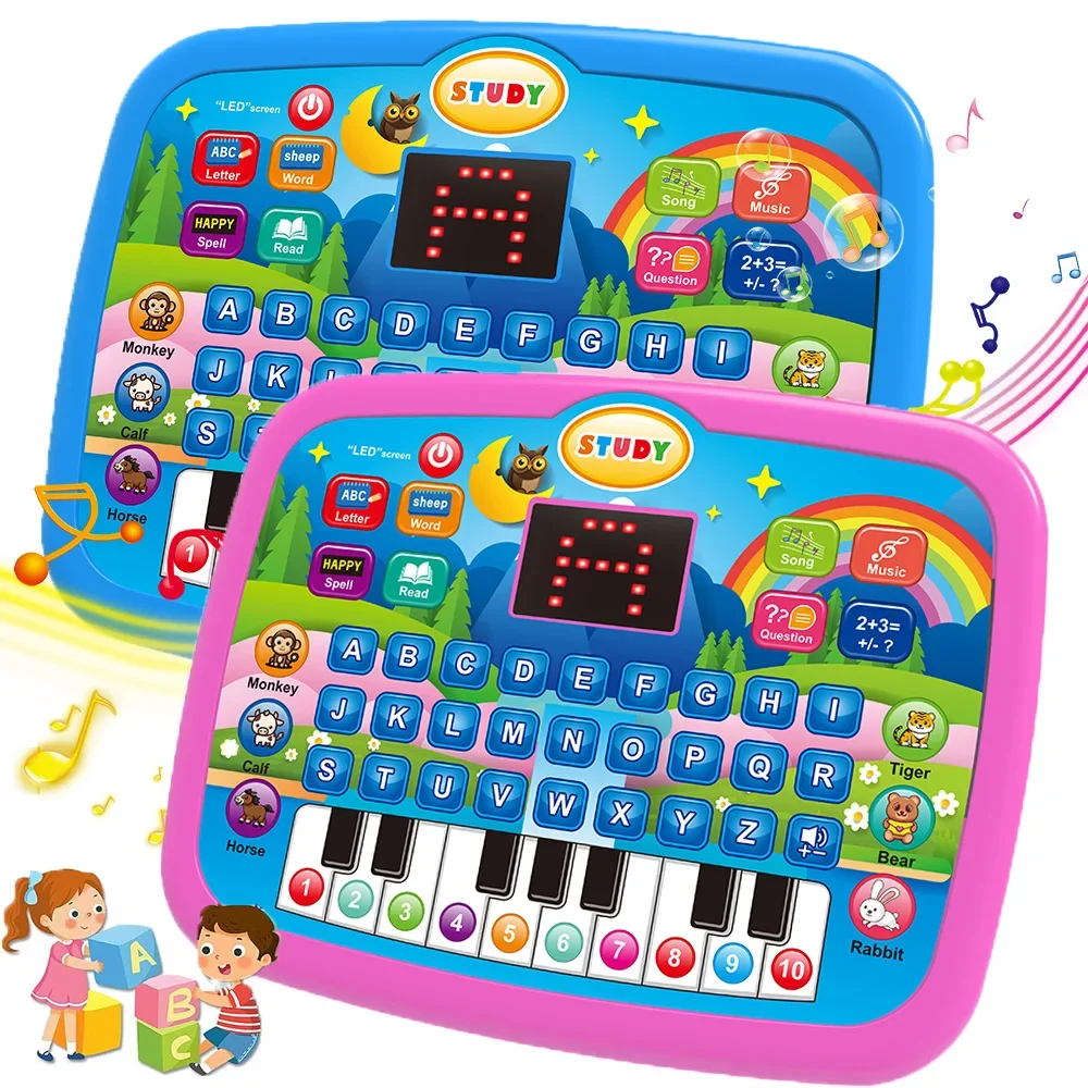 Learning Toys Kids Education Tablet Toy Age 3+ Literacy Math Music Learning Electronic Keyboard Birthday Christmas Gift