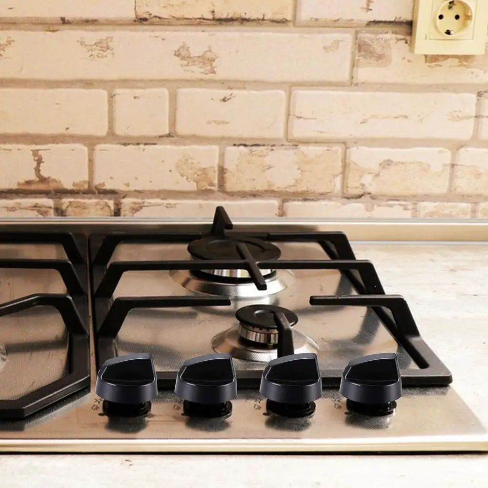 Description Picture 6 of item4 Sets Stove Top Control Knobs Univer-sal Thermostat Stove Button Knobs Accessories For Home Kitchen Cookers Knobs & Adapters