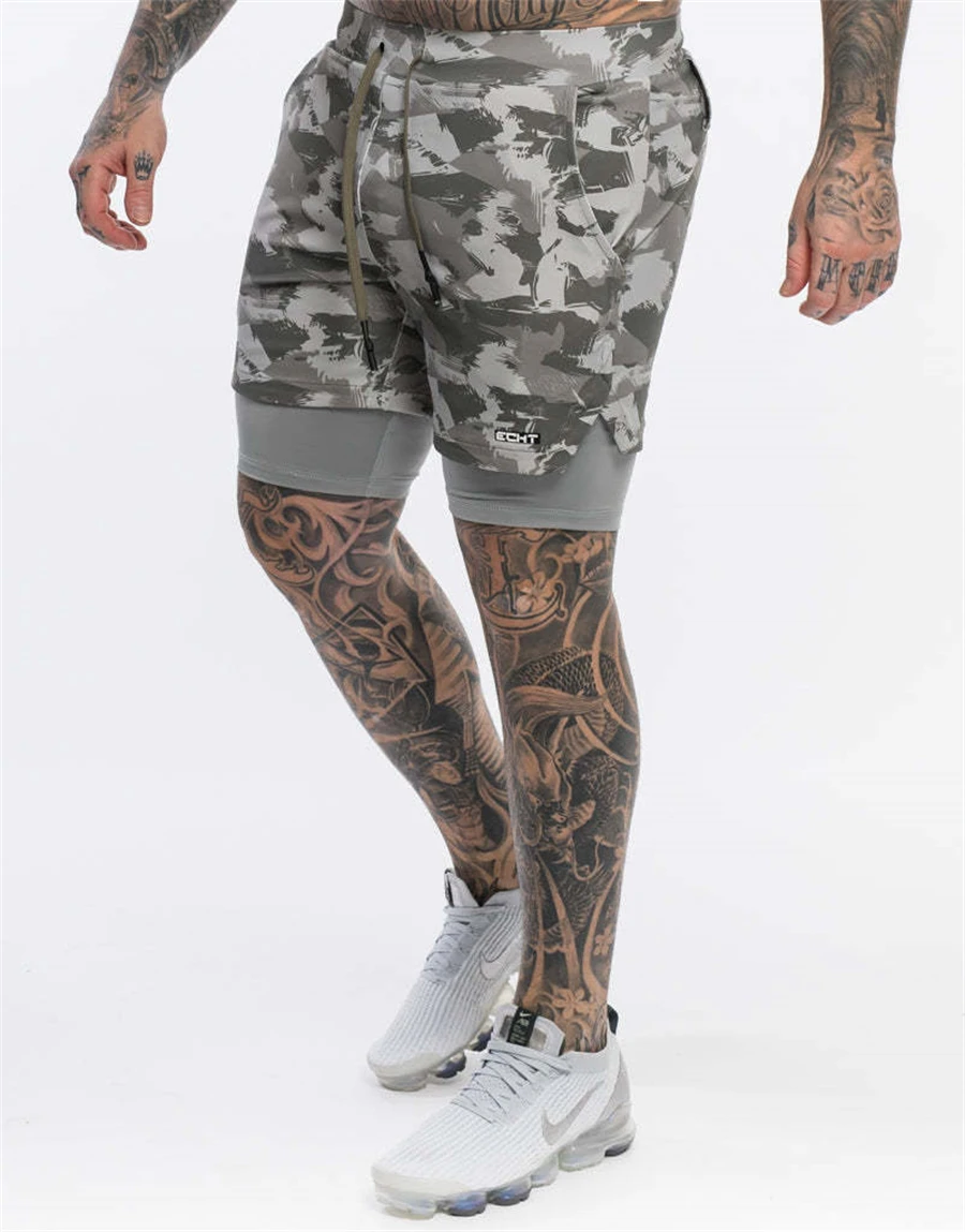 best men's casual shorts 2-in-1 Camouflage Summer New Running Shorts Mensports Jogging Fitness Training Quick Dry Mens Gym Men Shorts Short Pants 2022 mens casual shorts