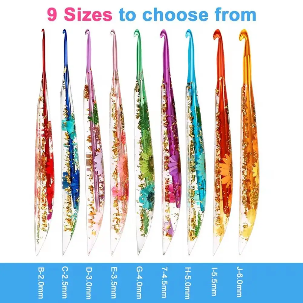 1pcs New Drip Glue Crochet Hook 2.0-6.0mm Aluminum Crochet Needles Ergonomic Knitting Crochet Set DIY Yarns Weave Needles